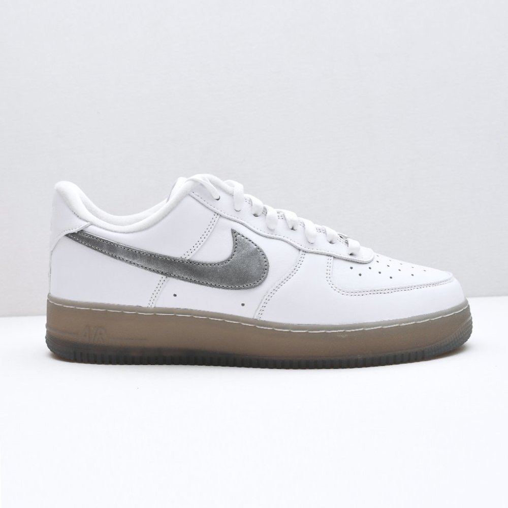 Nike Air Force 1 White With Silver Swoosh Men's Size 12.